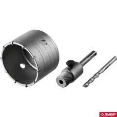 ЗУБР 80 мм, SDS - Plus, 10Т, коронка по бетону с оснасткой (29211-80)
