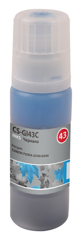 Чернила Cactus CS-GI43C GI-43 Голубой / Cyan60мл для Canon Pixma G640/G540