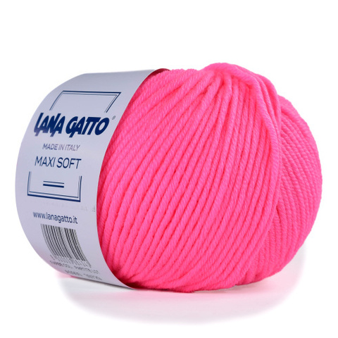 Пряжа Lana Gatto Maxi Soft A0900 розовый неон