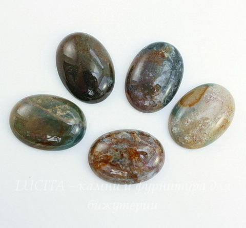 Кабошон овальный Агат Индийский (коричневый), 25х18х5,5 мм №1