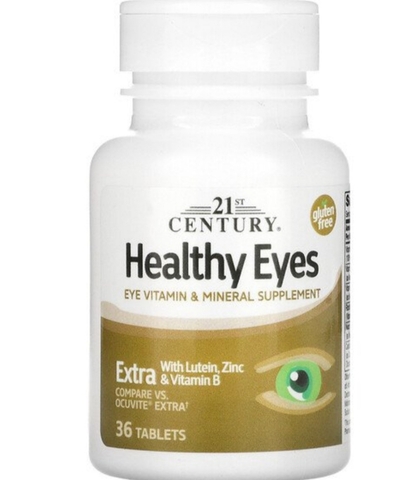 21 century, Healthy Eyes, дополнительный компонент с лютеином, цинком и витамином B, 36 таблеток