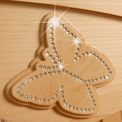 Комод детский КО-2003-3 "Иришка" с декором Бабочка (орех)