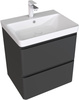 Aquanet 330466 Тумба Эмбер 60 2 ящ. цв.черный матовый (330466)