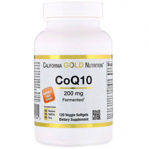California Gold Nutrition, коэнзим Q10, 200 мг, 120 растительных капсул