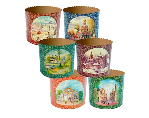 Форма бумаж. кулич (100 гр) Храмы