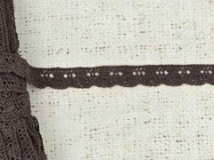 Кружево хлопковое/Тесьма вязаная, ш. 1,5 см, 13.01.103, коричневый