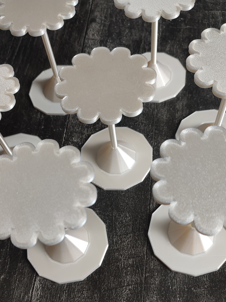 Перламутровый набор подставок и кондитерских гвоздиков 