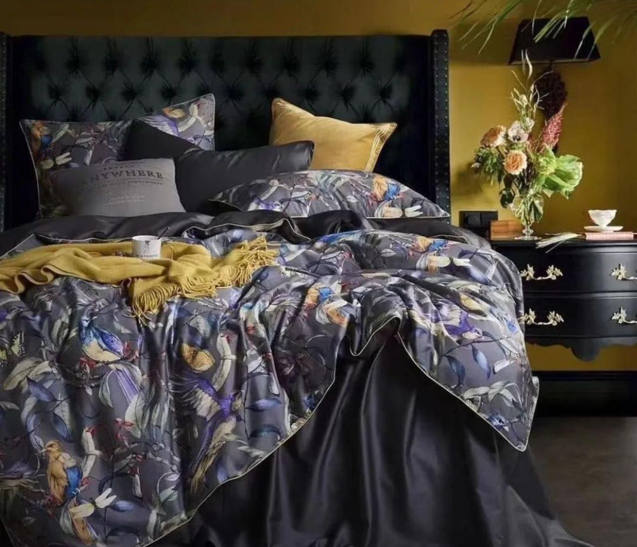 ZEPHYR HOME Комплект Полуторка Египетский хлопок Птичкм на сером