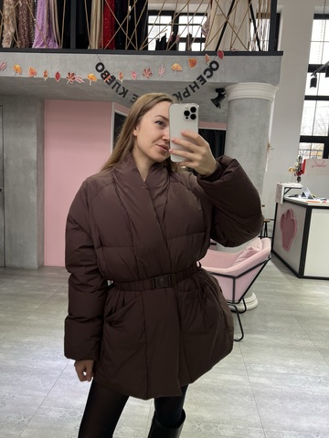 Пуховик Жасмин горький шоколад