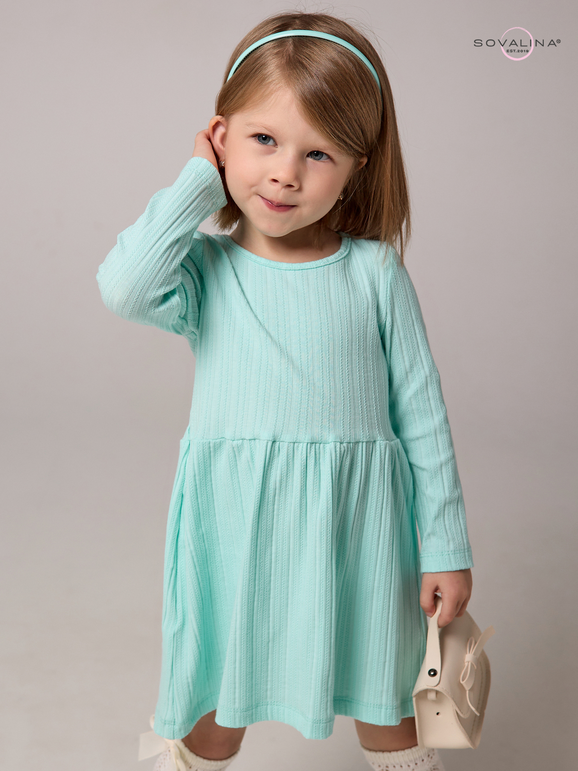 Платье Эля косичка мята