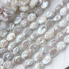 Жемчуг натуральный барочный, монетка, 17,7-18,7 мм, 1 нить, Ж032