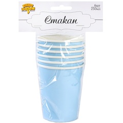 Стаканы однотонные, Пастель, Голубой, 250 мл, 6 шт.