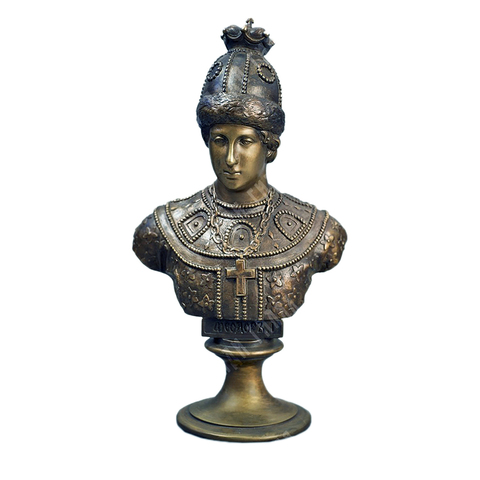 Феодор I. Бронзовый бюст царя Фёдора Алексеевича Романова. Фабрика Ф.Шопена. 1868 г. Реплика.