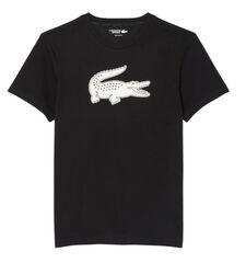 Теннисная футболка Lacoste Ultra Dry 3D Print Crocodile - black/white