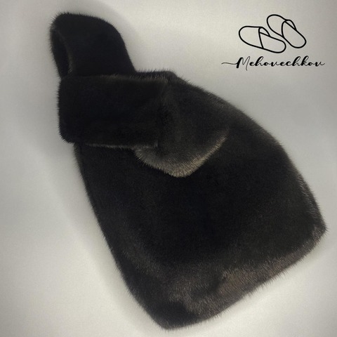 Сумка-мешок из меха норки | Черный