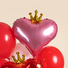 Сердце гелиевое Золотая корона
