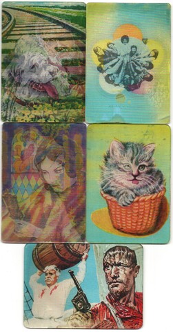 № 150 Набор из 5 редких переливных (стерео) Календариков . Художественные фильмы СССР и др 1980, 1981, 1982, 1986 год.