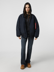 Бомбер Alpha Industries MA-1 Hooded Logo Oxford Replica Blue (Синий)