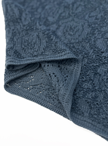 Топ синий вязаный 