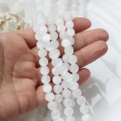 Селенит бусины, шарик, белый, 6 мм, 1 нить, К018