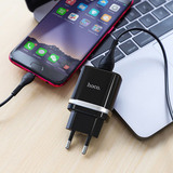 Комплект СЗУ (адаптер на USB + кабель USB на Micro USB) Hoco C12Q с быстрой зарядкой QC (Черный) Сетевое зарядное устройство