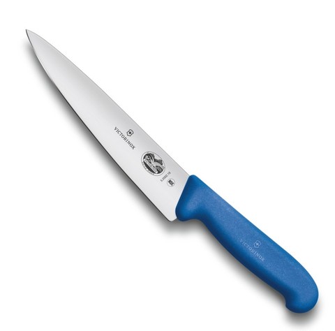 Кухонный нож Victorinox Fibrox Carving Knife разделочный, цвет синий (5.2002.19) лезвие 19 см. | Wenger-Victorinox.Ru