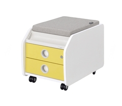 Тумба SingBee на колёсиках с 2 ящиками, органайзером и пуфом CB-L01