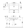 Duravit 23758000002 No.1 раковина 800х460мм, белая, для смеситель СПЕЦЦЕНА