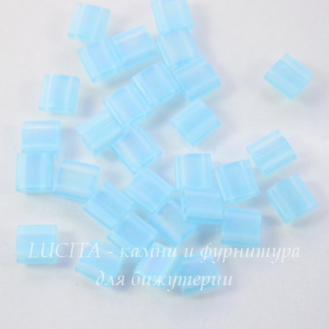 TL-148FR Бисер Miyuki Tila (Тила) с 2 отверстиями 5х5х1,9 мм прозрачный матовый голубой радужный