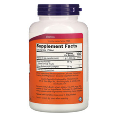 Now Foods, C-1000, с шиповником и биофлавоноидами, 250 таблеток