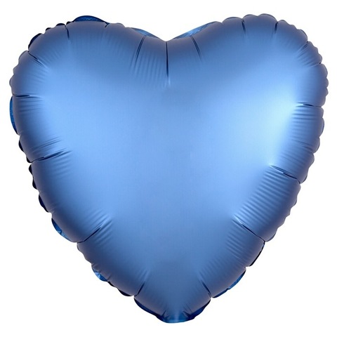 Шар сердце Синий мистик сатин, 45 см