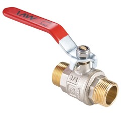 Кран латунный шаровой MVI BV.516, DN 20, PN 40, никелированный, полнопроходной, штуцер-штуцер, рычаг