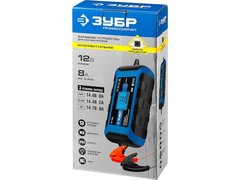 ЗУБР ЗУ-160, 12 В, 8 А, интеллектуальное зарядное устройство для аккумуляторов, Профессионал (59303)