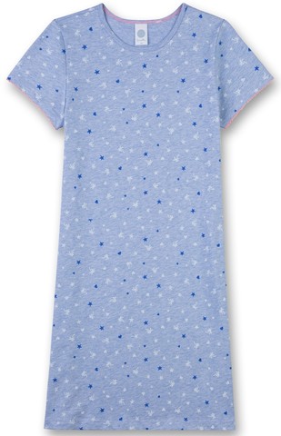 Ночная рубашка с коротким рукавом Sanetta, принт "Пальмы, звезды, сердечки"