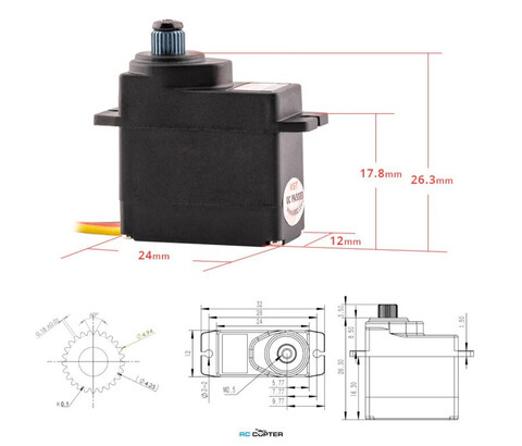 Сервопривод KST DS113MG (2.0-3.5кг/см, 0.09-0.13сек/60°, 12г)