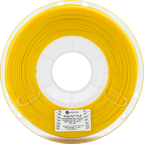Пластик для 3D-принтера PolyMaker PolyLite PLA, 1.75 мм, 1 кг, Желтый