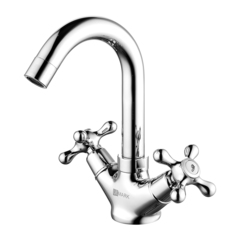 Lemark LM2107C Смеситель для раковины, монолитный, двуручковый, высота излива 15 см, длина 11 см, латунь/хром фото