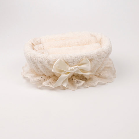 Набор полотенец 3 шт Old Florence Fiocco и корзинка белый