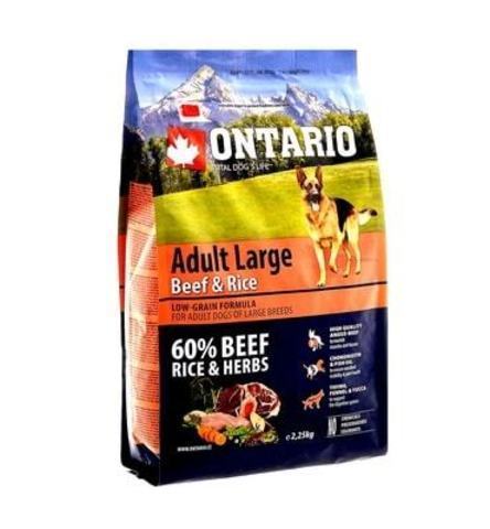 Купить корм Ontario Adult Large Beef & Riсeф