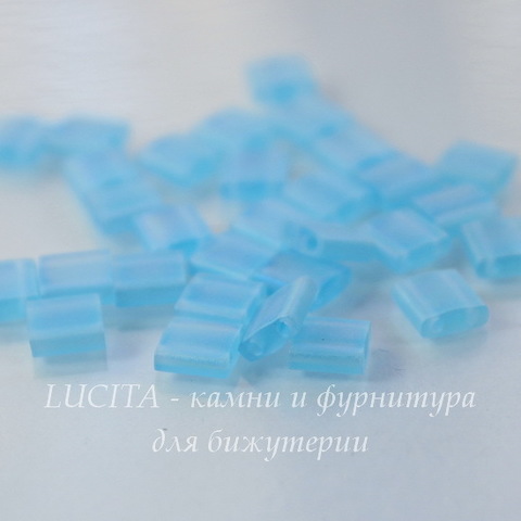 TL-148FR Бисер Miyuki Tila (Тила) с 2 отверстиями 5х5х1,9 мм прозрачный матовый голубой радужный