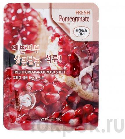 Тканевая маска для лица 3W Clinic Fresh Pomegranate Mask Sheet, 23 гр