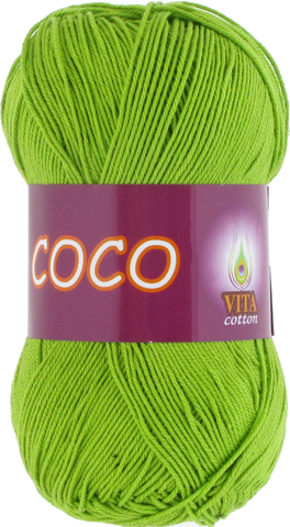 Пряжа Vita Coco 3861 ярко-зеленый