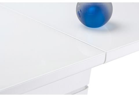 Стеклянный стол кухонный, обеденный, для гостиной Space 140 белый 80*80*76 Super white