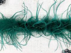 Боа страусиное, ш. 23 см, 21-25 гр, тёмно-зелёный