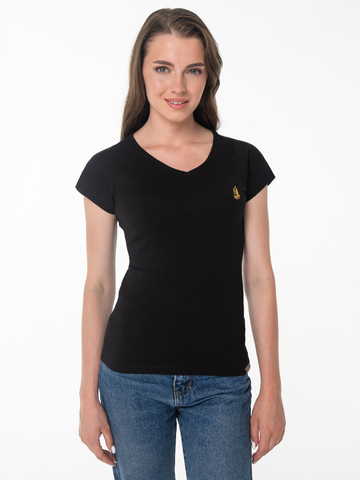 Женская футболка «Великоросс» черного цвета