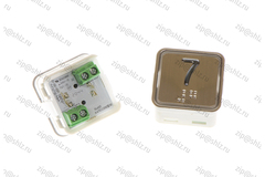 Кнопка (кнопочный модуль) KA302-S-R "7 этаж", квадратная, статическая красная подсветка, Брайль