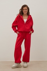 Брюки-трансформеры, с тонким начесом, красные