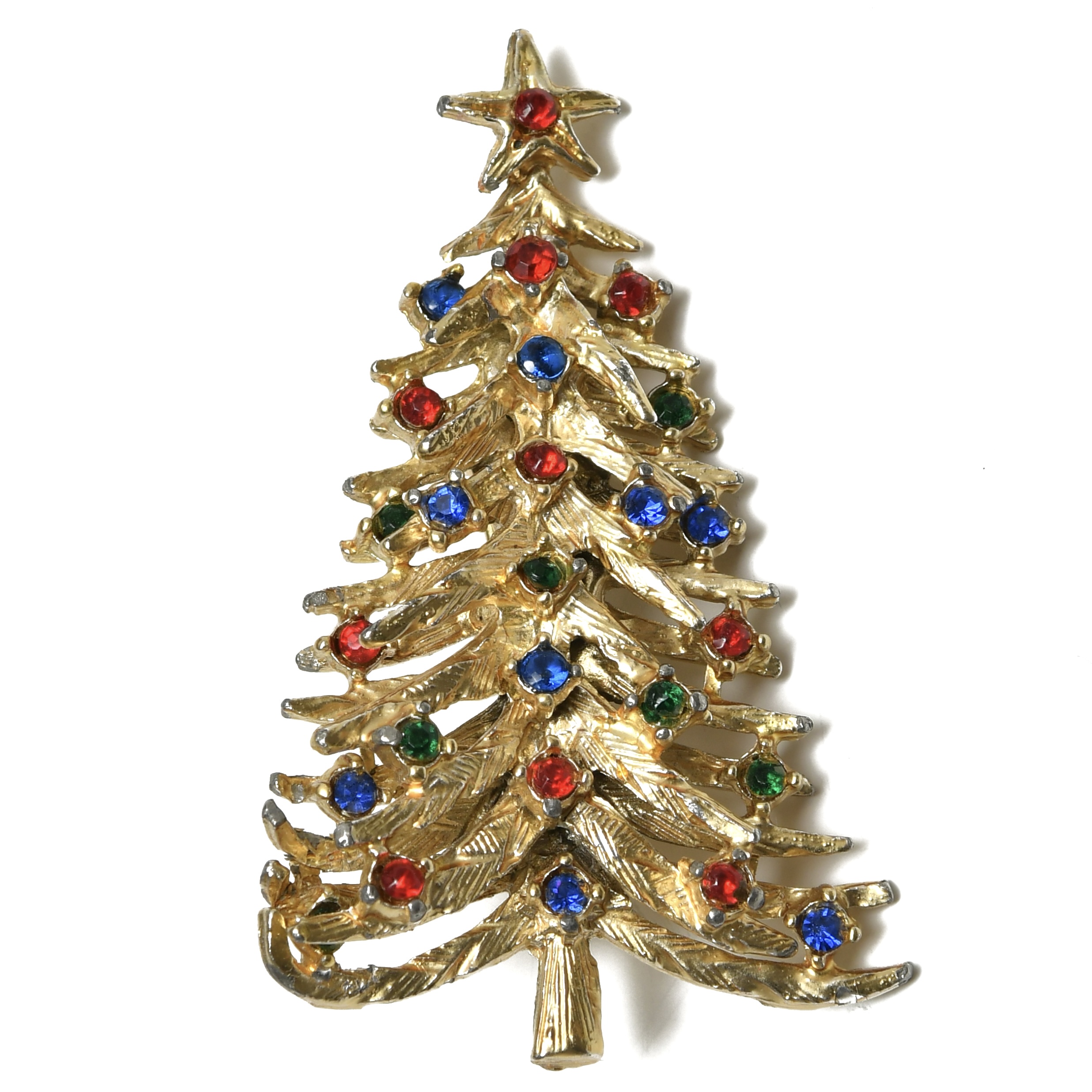 Новогодняя брошь «Ёлочка» с кристаллами