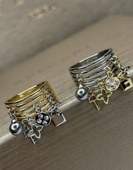 Кольцо LV широкое с подвесками