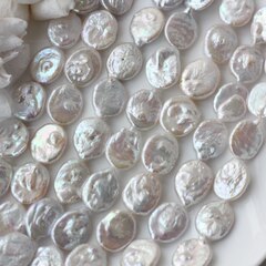 Жемчуг натуральный барочный, монетка, 17,7-18,7 мм, 1 нить, Ж032